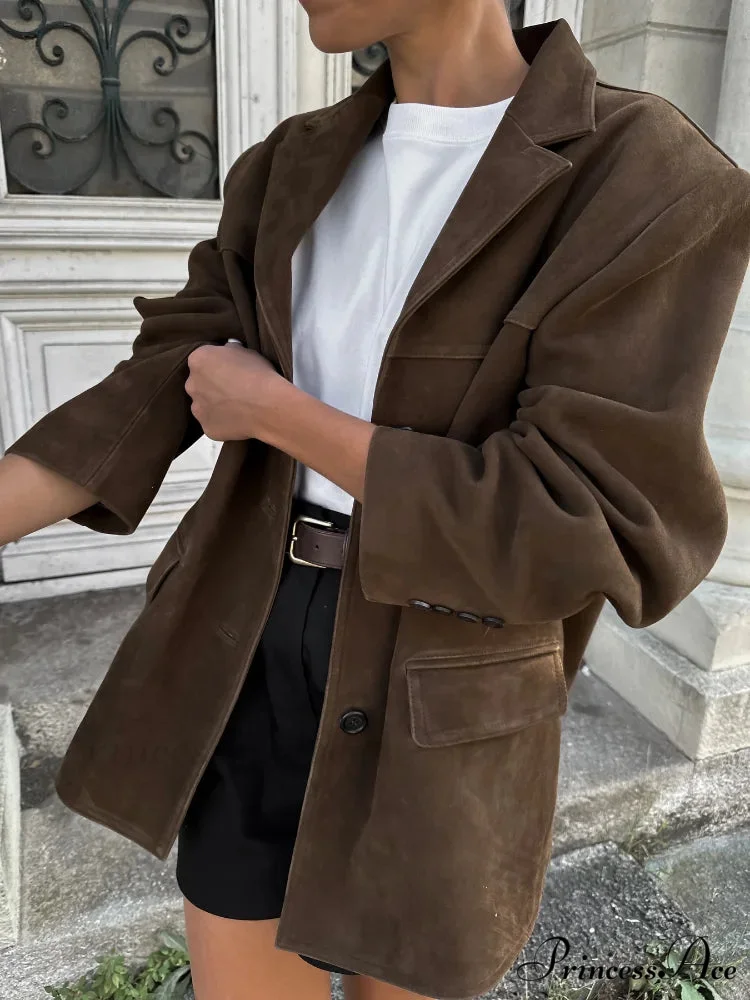 Tan Dual Pocket Blazer Brief Jacket - Image 4