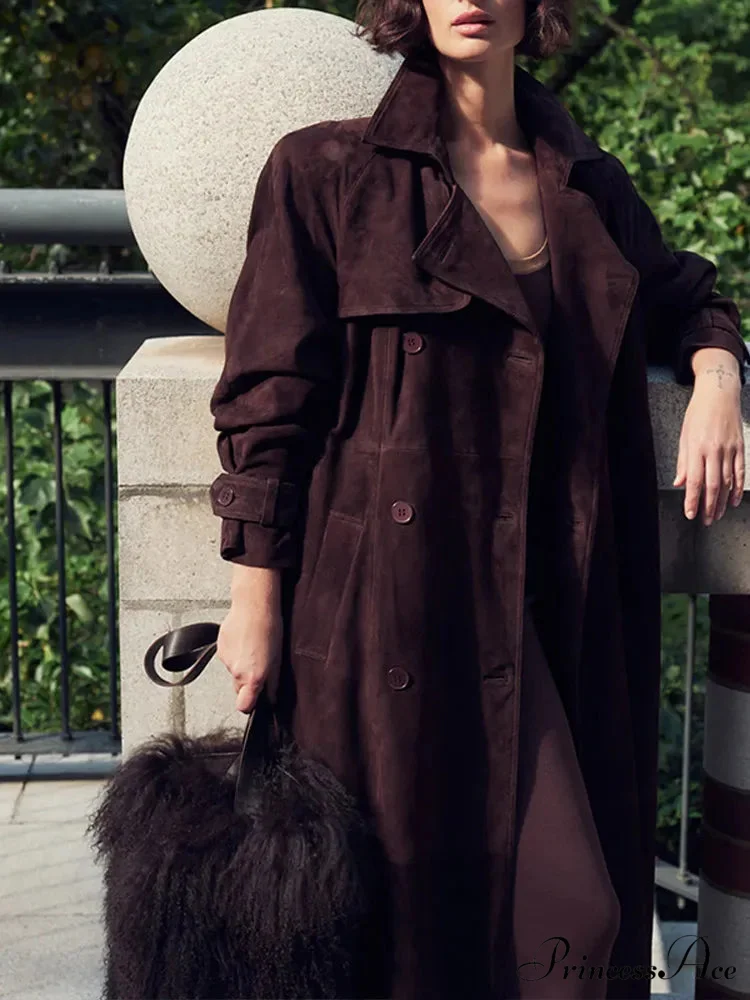 Tan Nubuck Leather Extended Jacket - Image 6