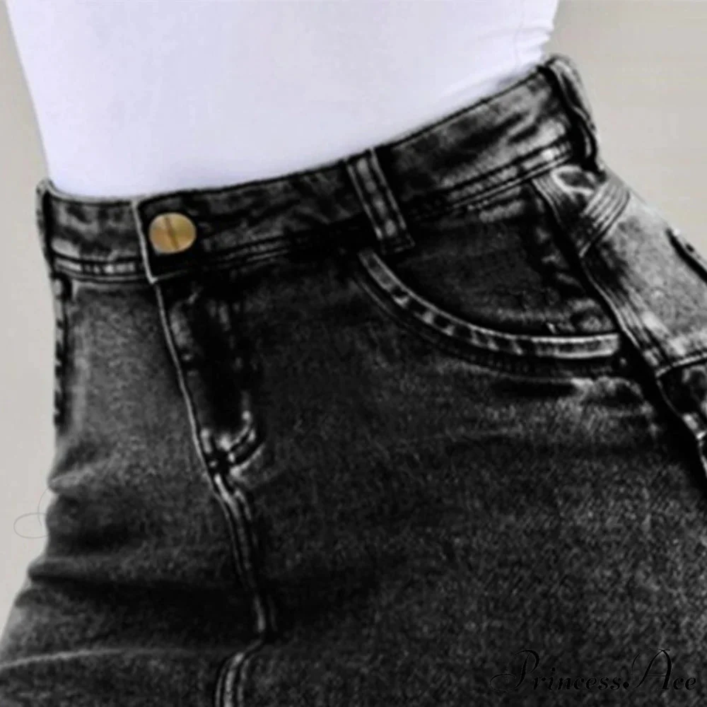 Tattered Edge Festive Denim Skirt - Image 2