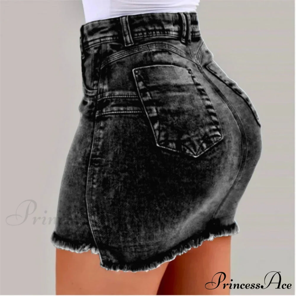 Tattered Edge Festive Denim Skirt - Image 3