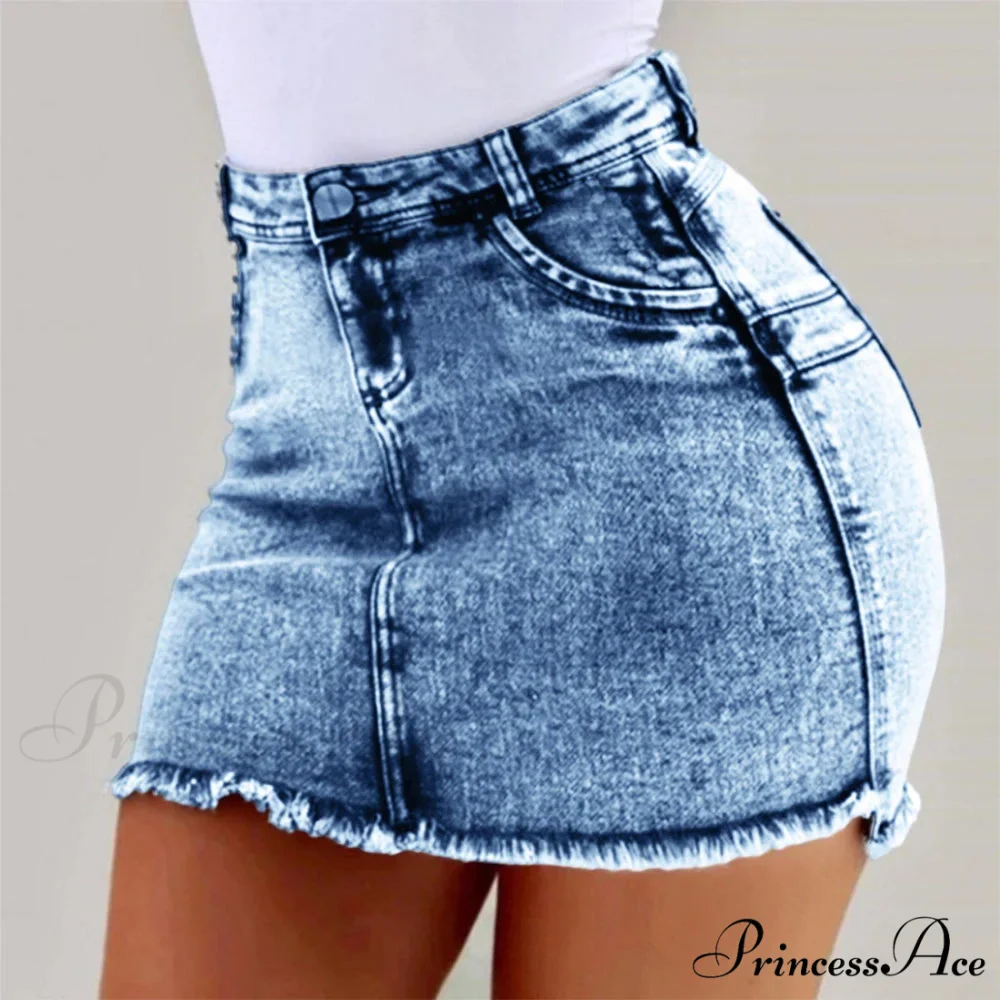 Tattered Edge Festive Denim Skirt - Image 5