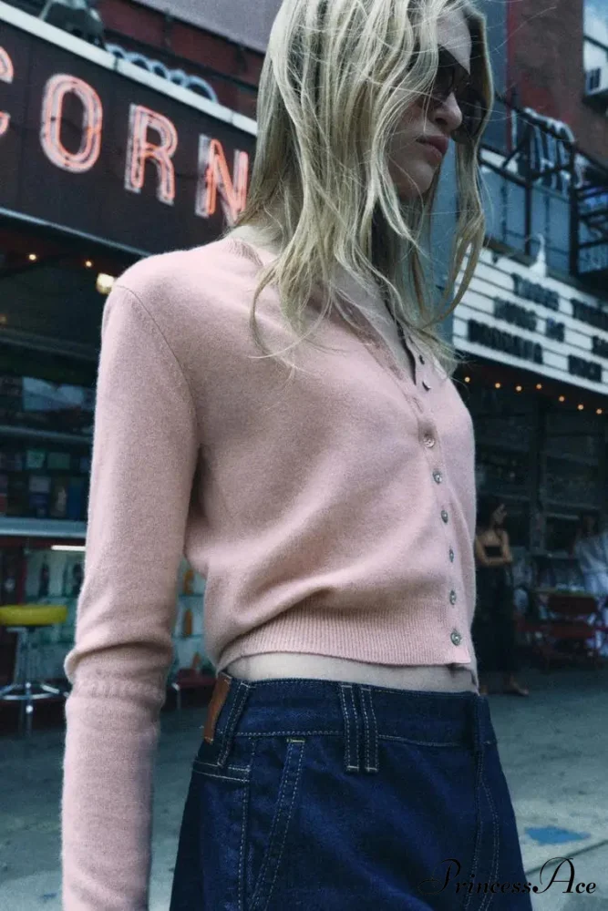 Tender Rose Circular Neck Brief Cardigan - Image 2