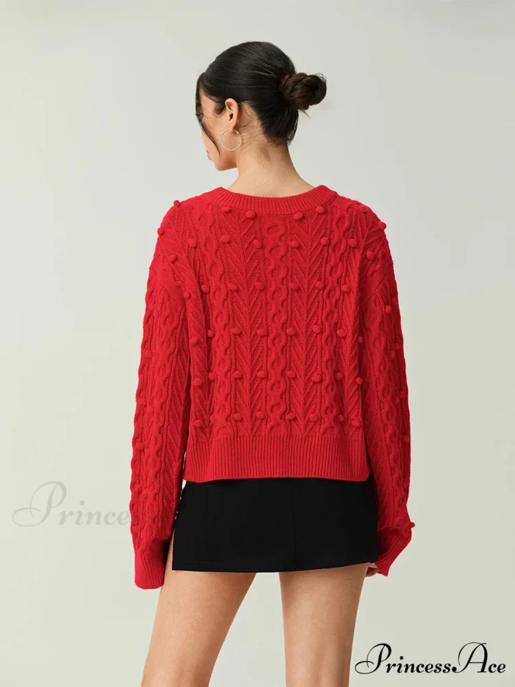 Textured Bow Tie Twisted Knit Cardigan - Image 6