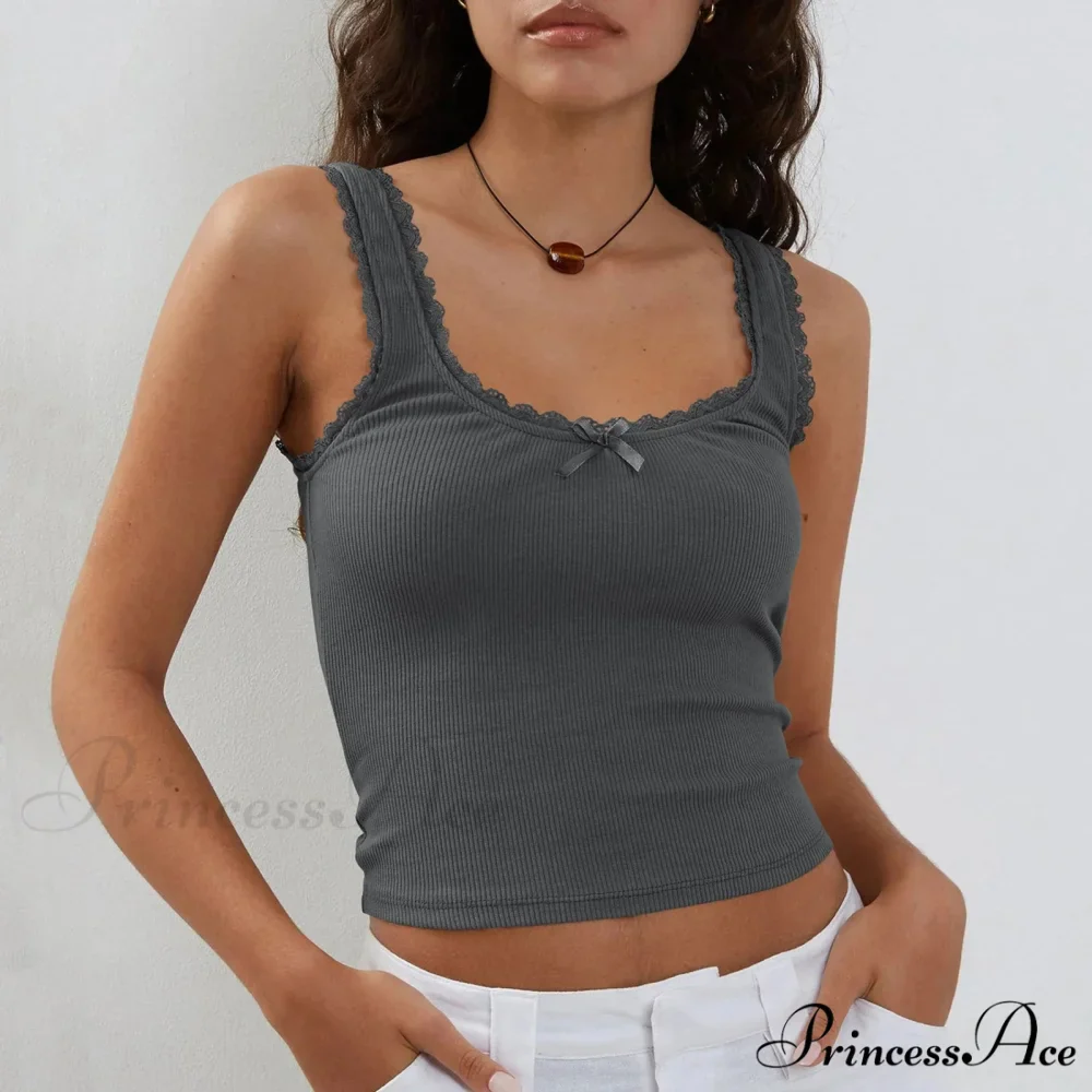 Textured Bowtie Round Neck Crop Top - Image 5