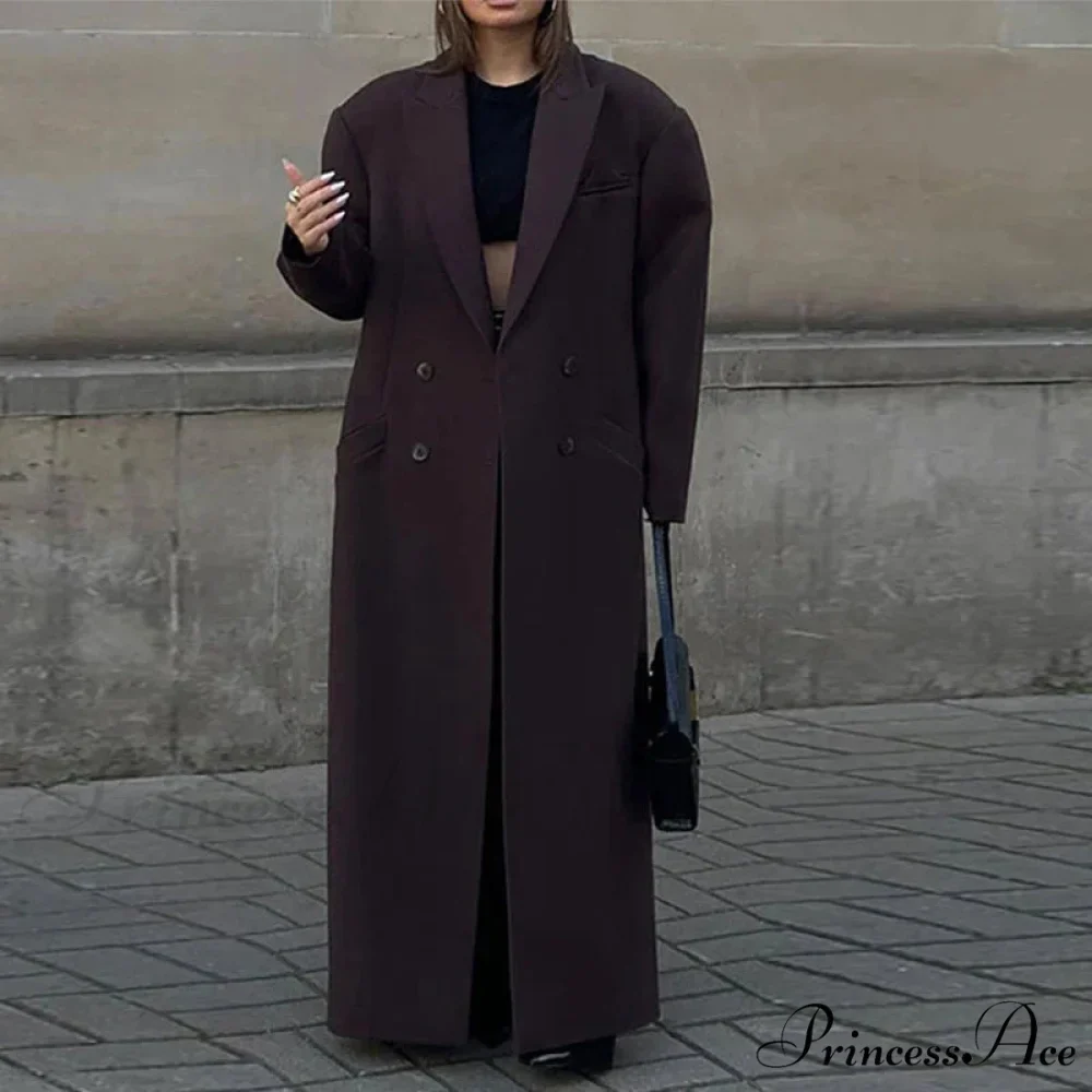Textured Woolen Dual-Buttoned Overcoat - Image 7