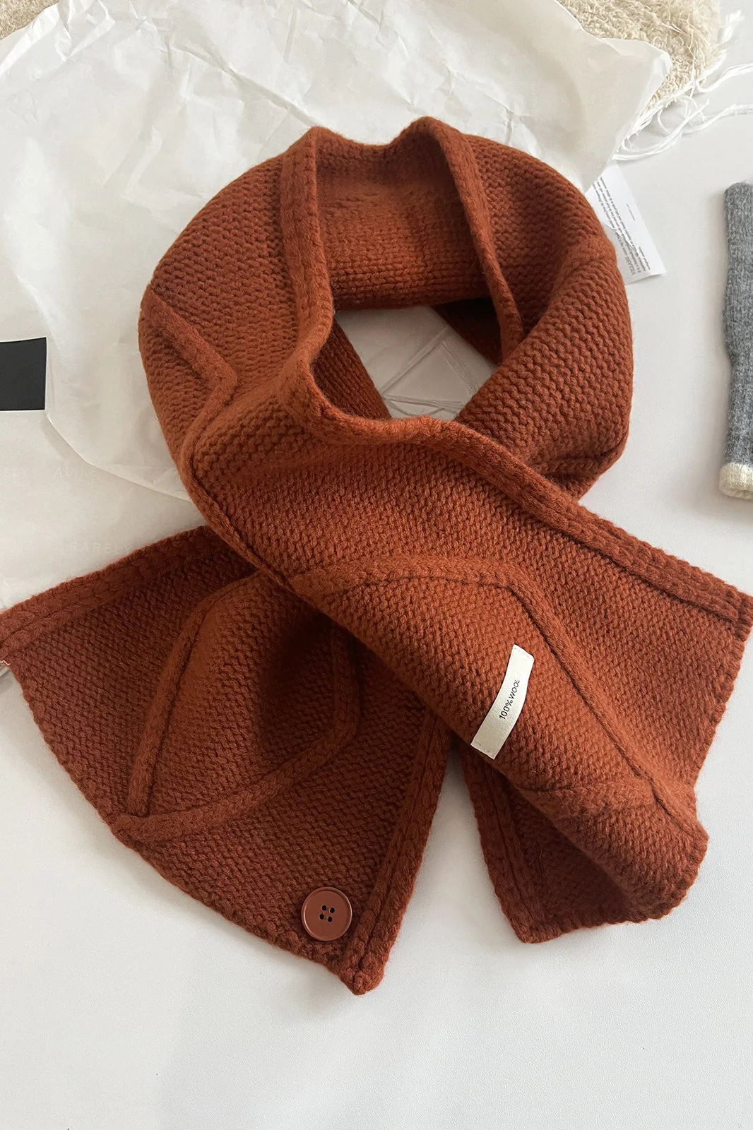 100% Wool Buttoned Convertible Scarf - Image 13