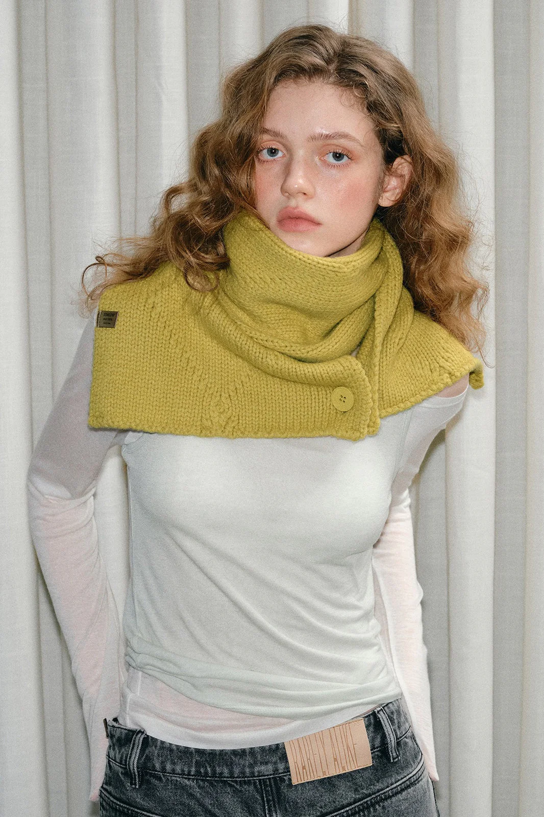 100% Wool Buttoned Convertible Scarf - Image 2