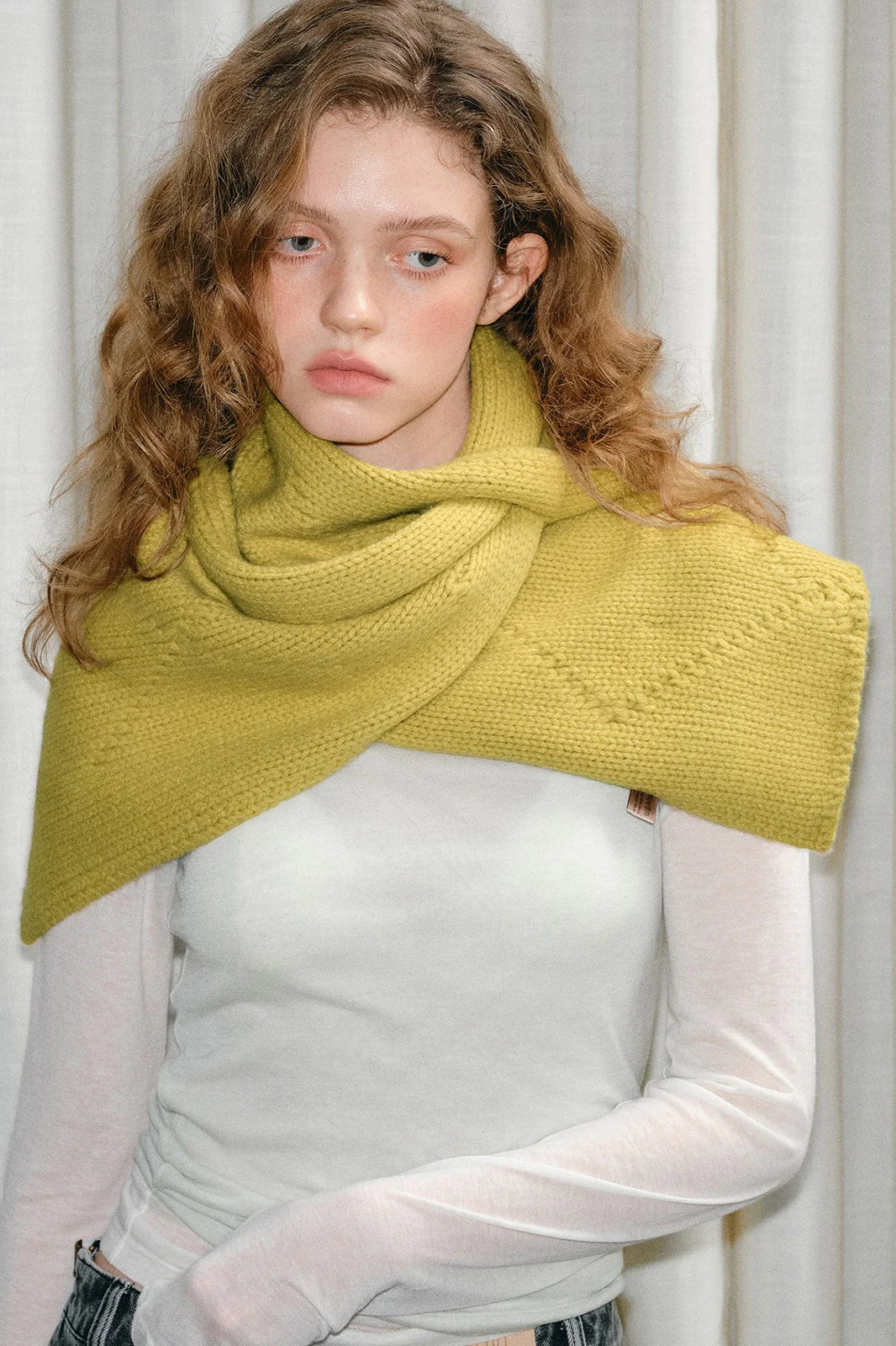 100% Wool Buttoned Convertible Scarf - Image 3