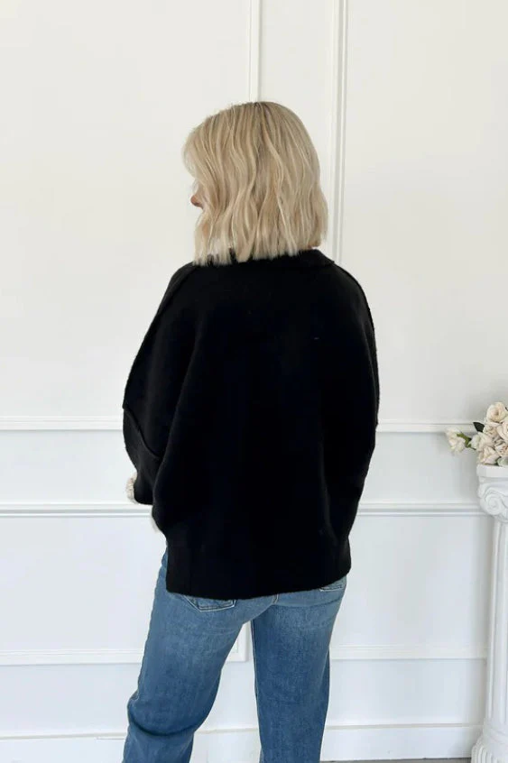 3D Applique Bow Paneled Loose Sweatshirt - Image 5