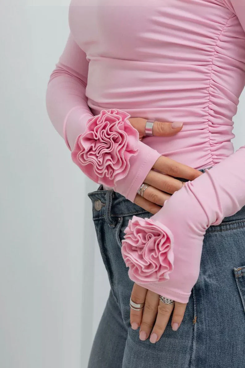 3D Floral Slim-Fit Long Sleeve Tee - Image 6