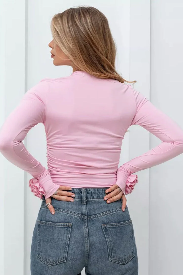 3D Floral Slim-Fit Long Sleeve Tee - Image 7