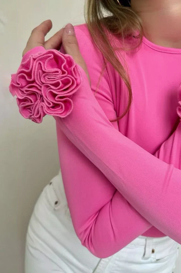 3D Floral Slim-Fit Long Sleeve Tee - Image 9