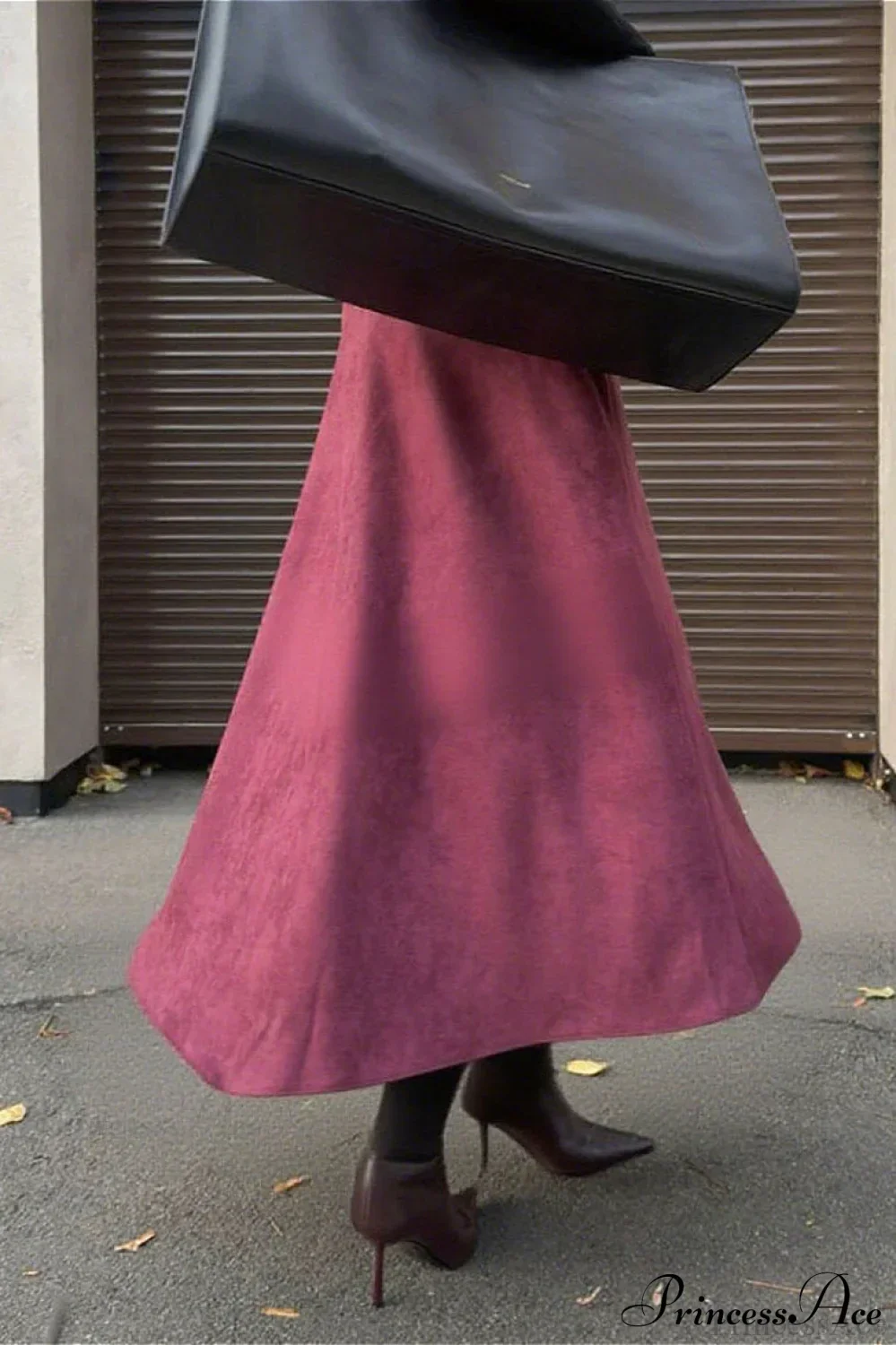 A-Line Maxi Suede Skirt - Image 4