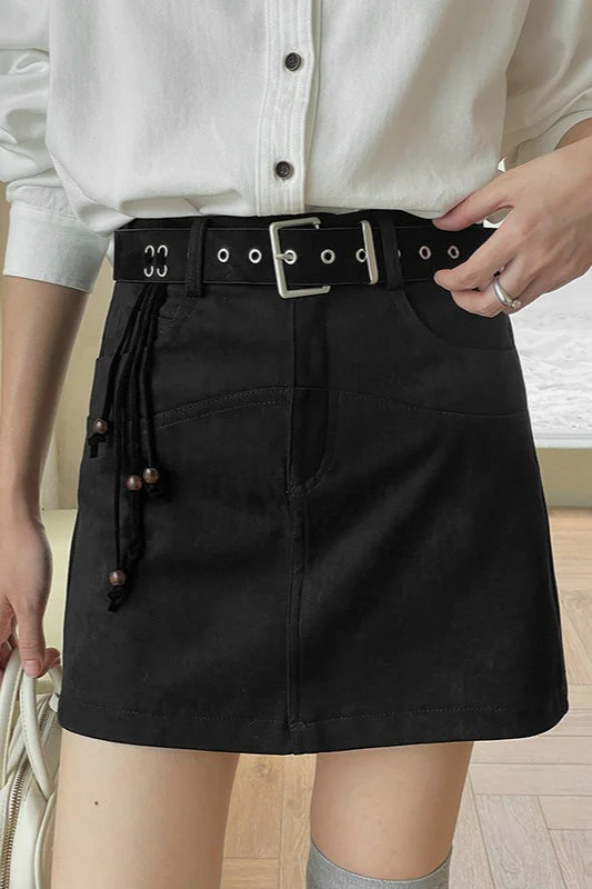 A-Line Mini Tassel Waist Skirt - Image 6