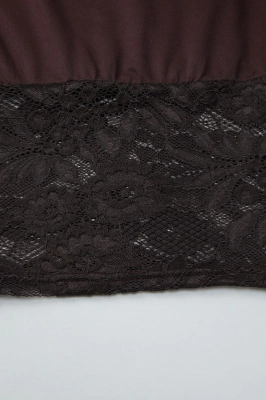 Asymmetric Off Shoulder Lace Waist Slim Crop T-shirt - Image 12