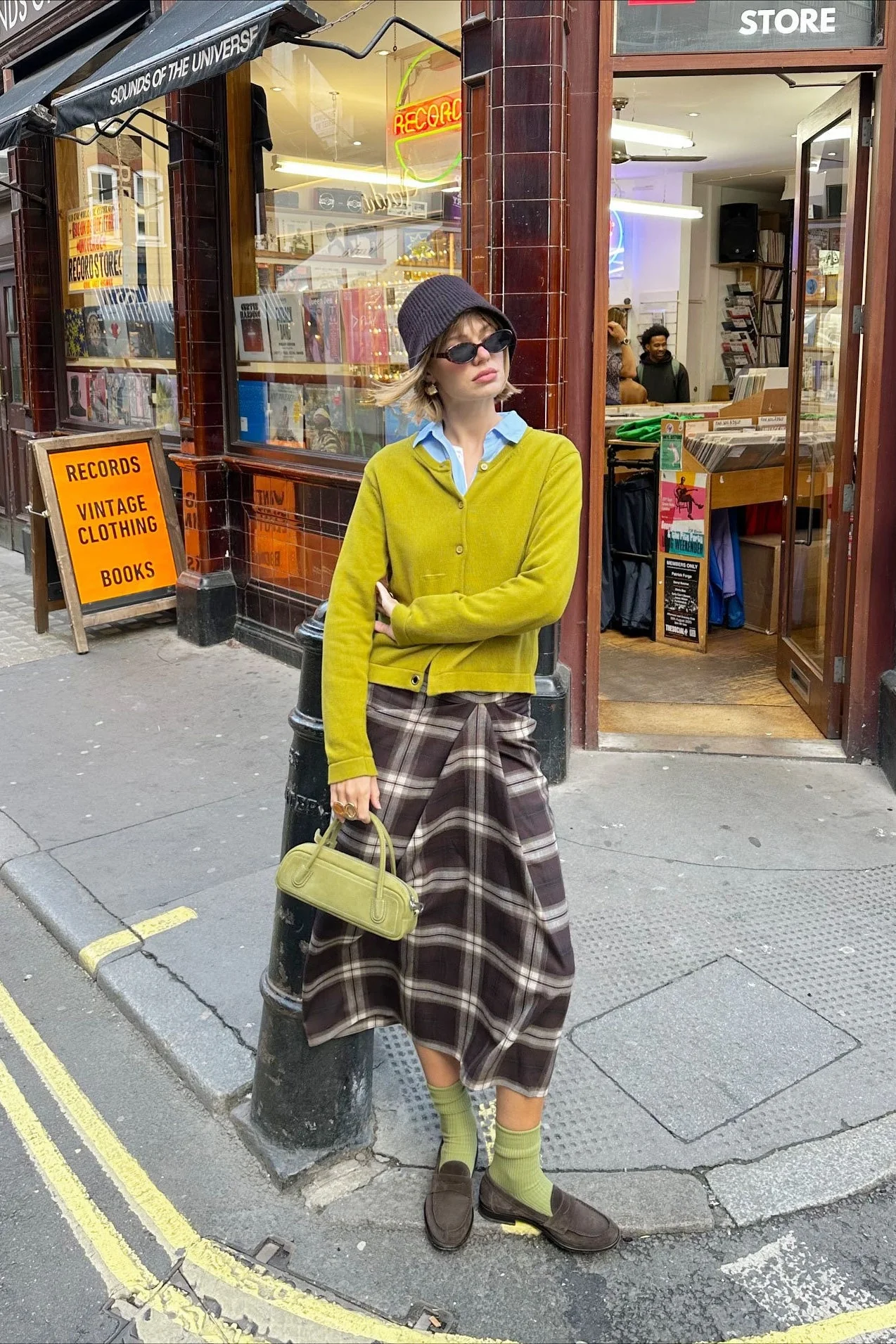 Asymmetric Straight Plaid Skirt - Image 9