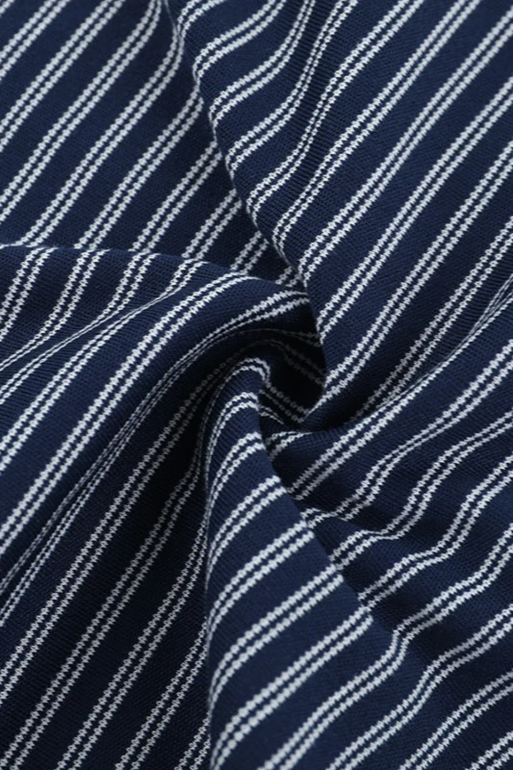 Asymmetrical Shoulder Striped Long Sleeve Tee - Image 4