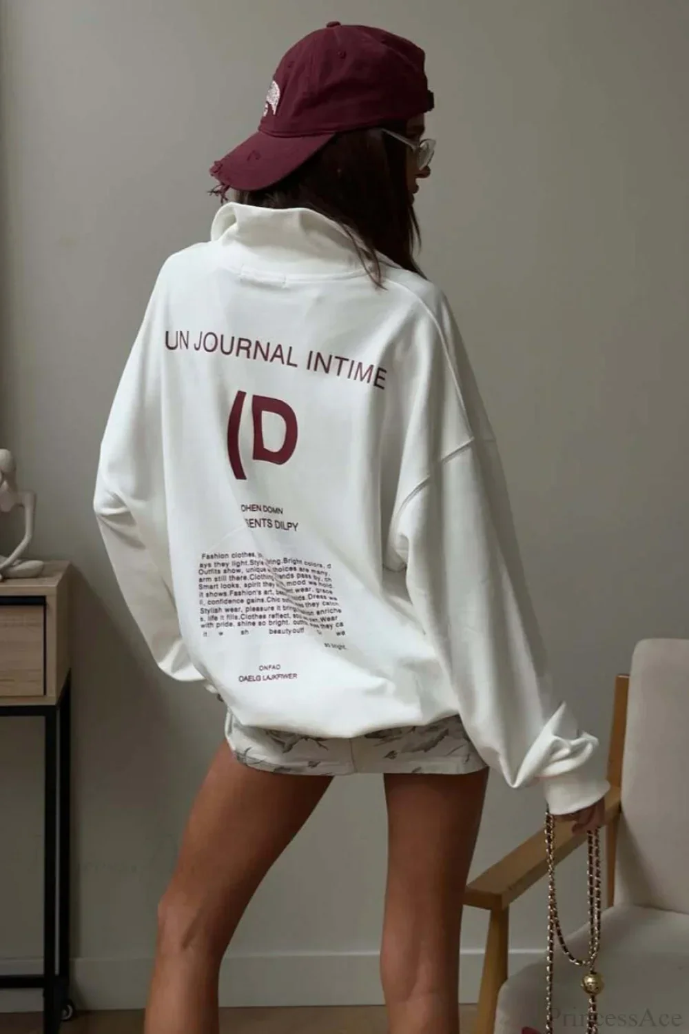 Athletic Color Block Letter Print Casual Sweatshirt - Image 2