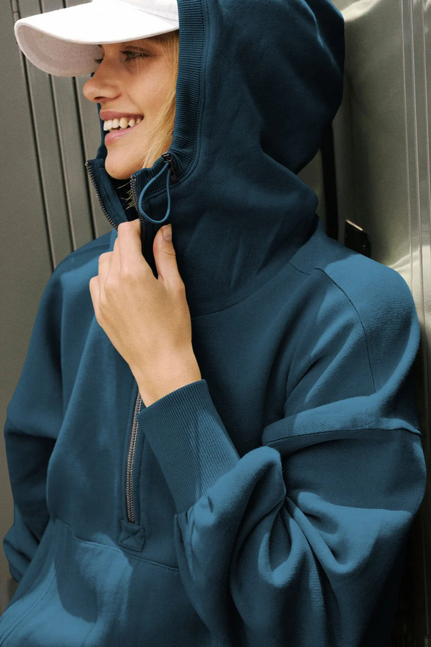 Athletic Cropped Solid Zipper Sweatshirt - Image 7