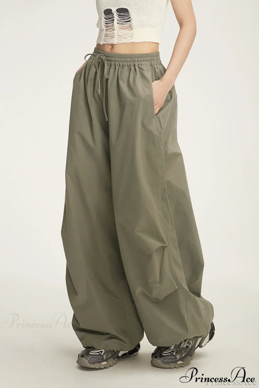 Athletic Stretchy Waist Relaxed Cargo Pants - Image 2
