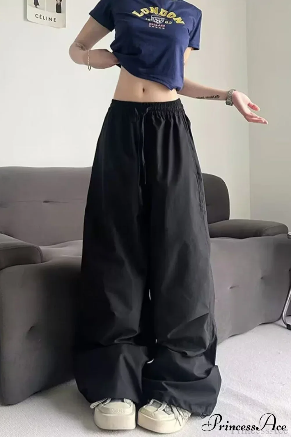 Athletic Stretchy Waist Relaxed Cargo Pants - Image 9