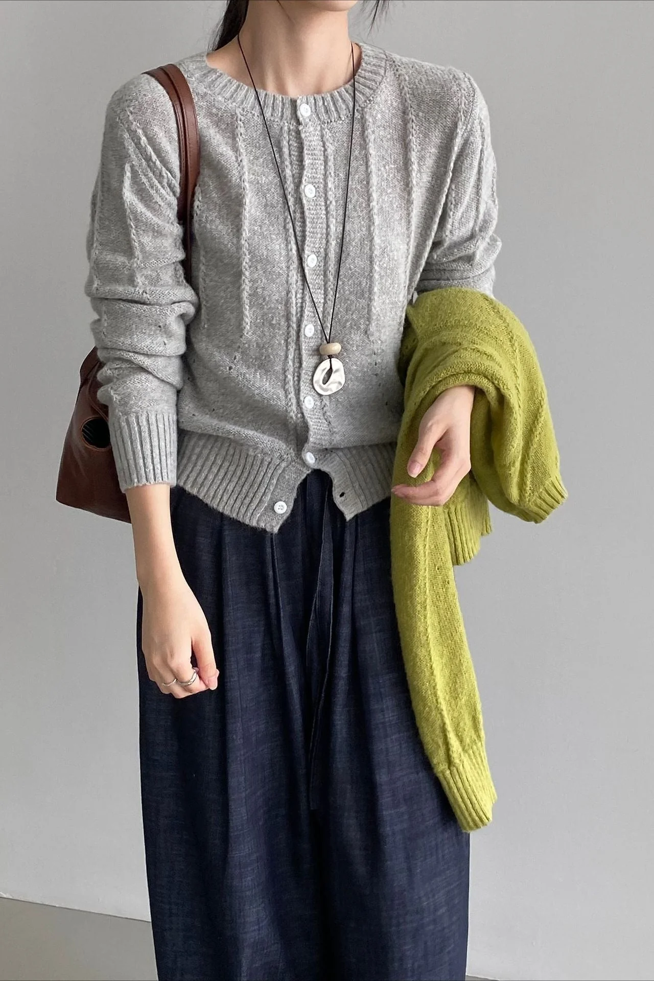Atmospheric Wool Knit Cardigan - Image 11