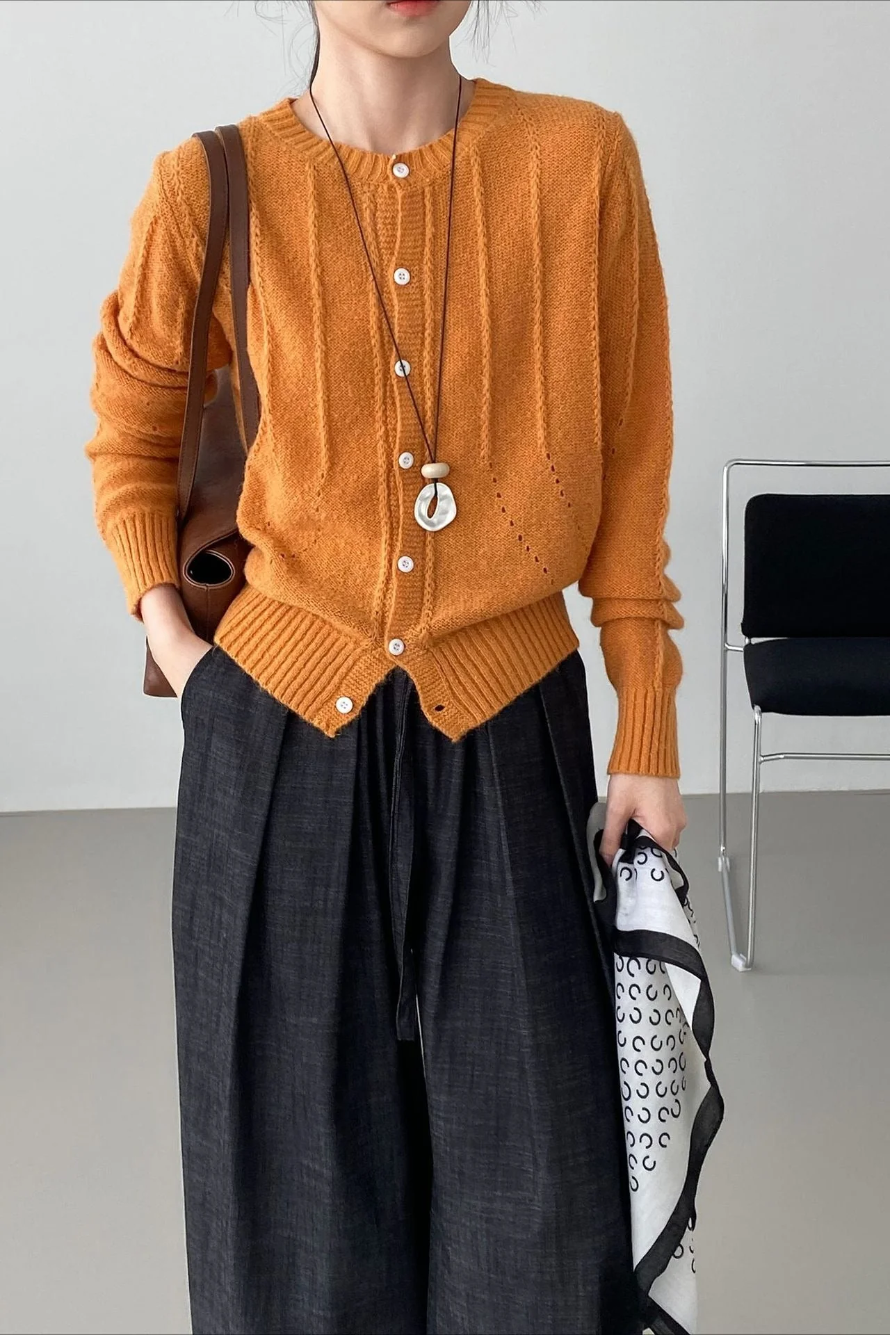 Atmospheric Wool Knit Cardigan - Image 15