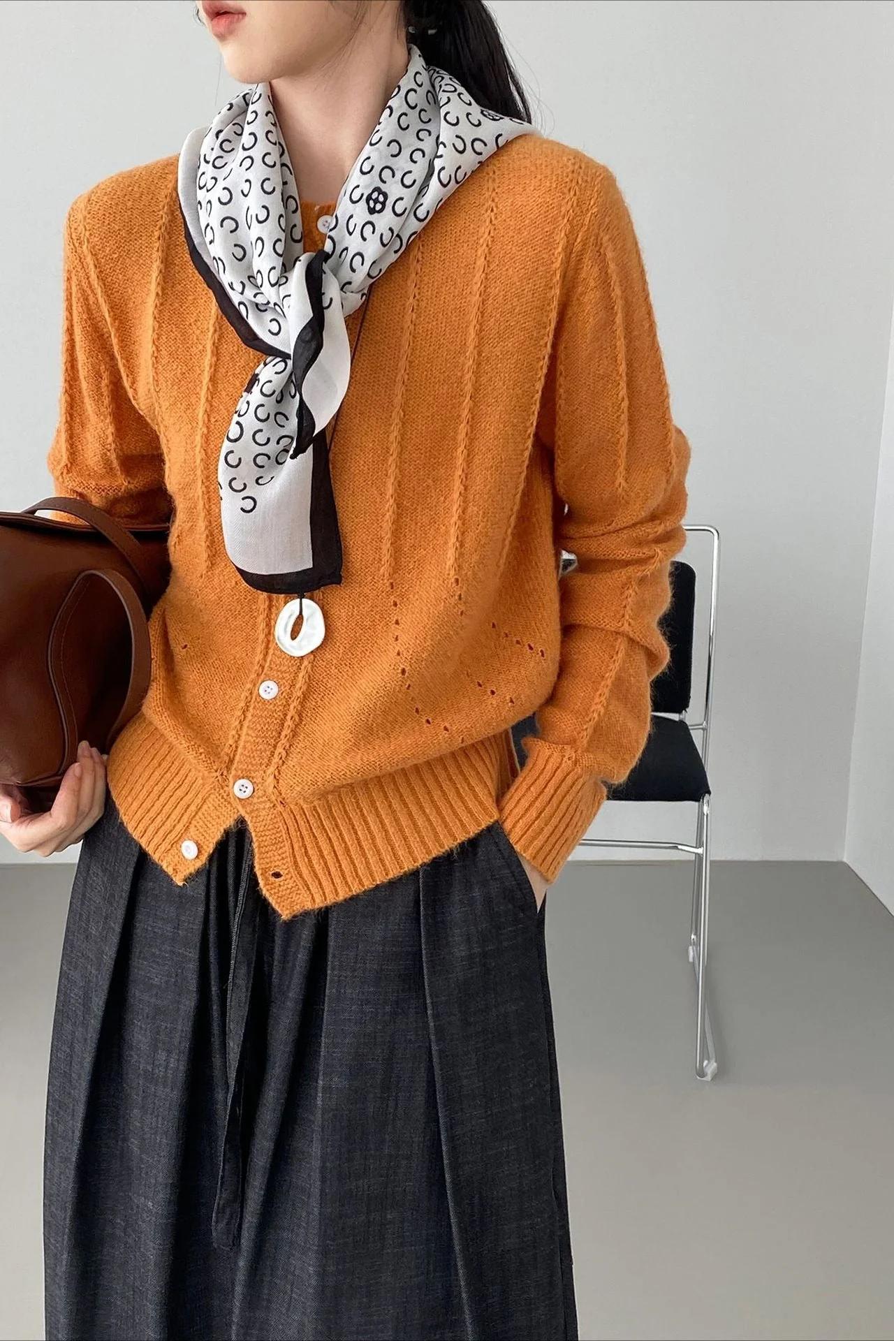 Atmospheric Wool Knit Cardigan - Image 17