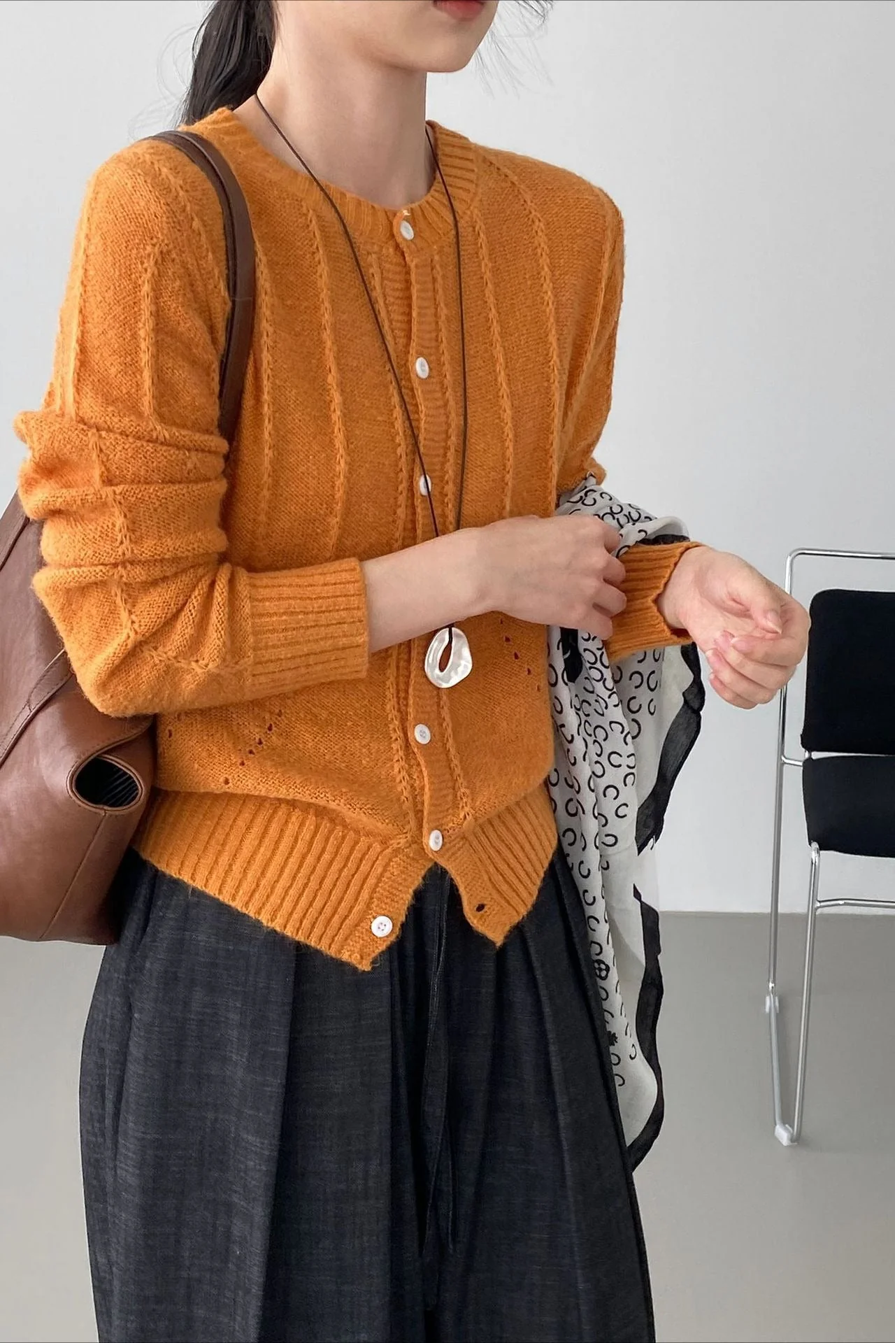 Atmospheric Wool Knit Cardigan - Image 18