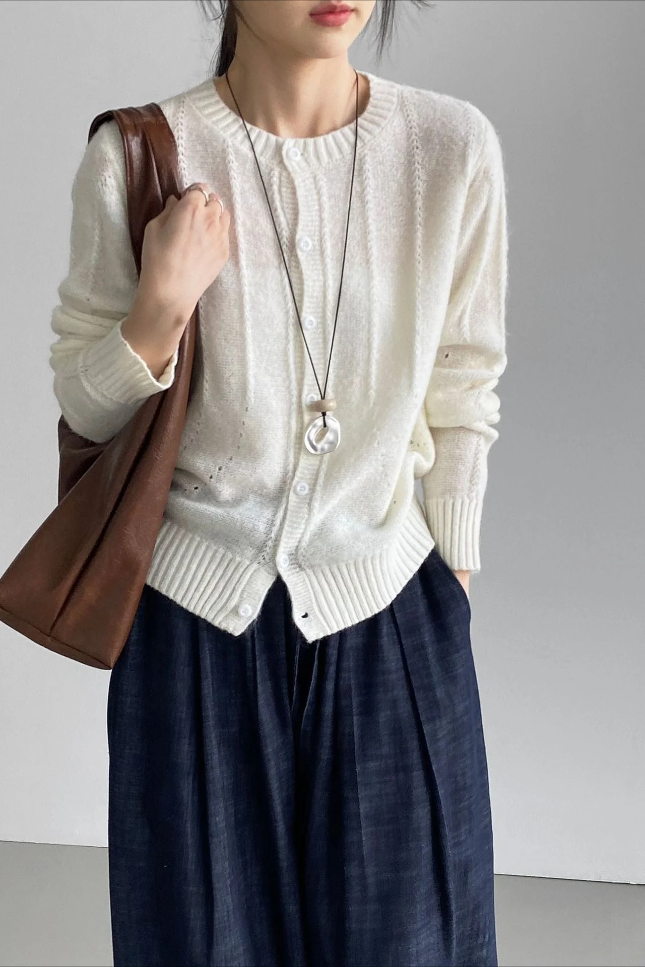 Atmospheric Wool Knit Cardigan - Image 5