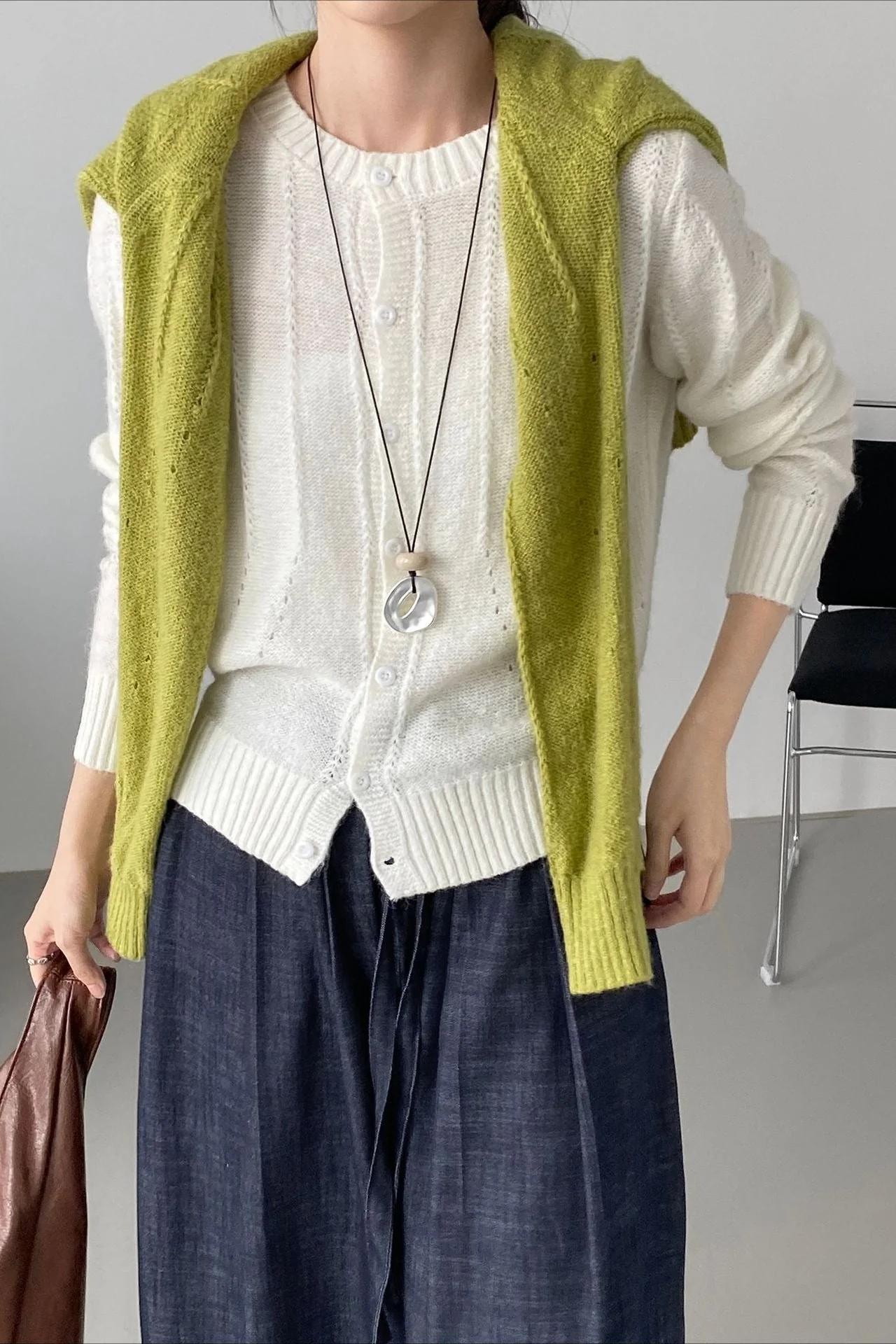 Atmospheric Wool Knit Cardigan - Image 6