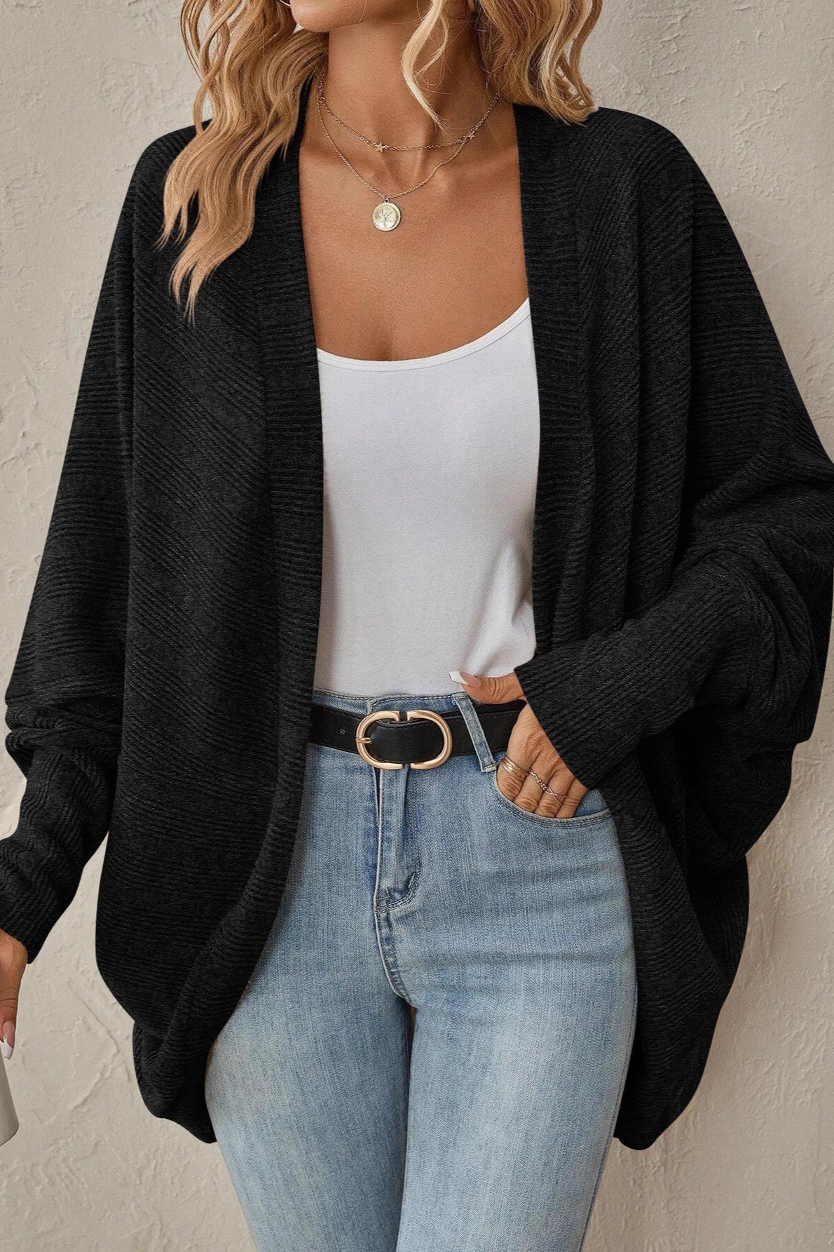Autumn-Winter New Solid Color Midi Knit Cardigan - Image 10