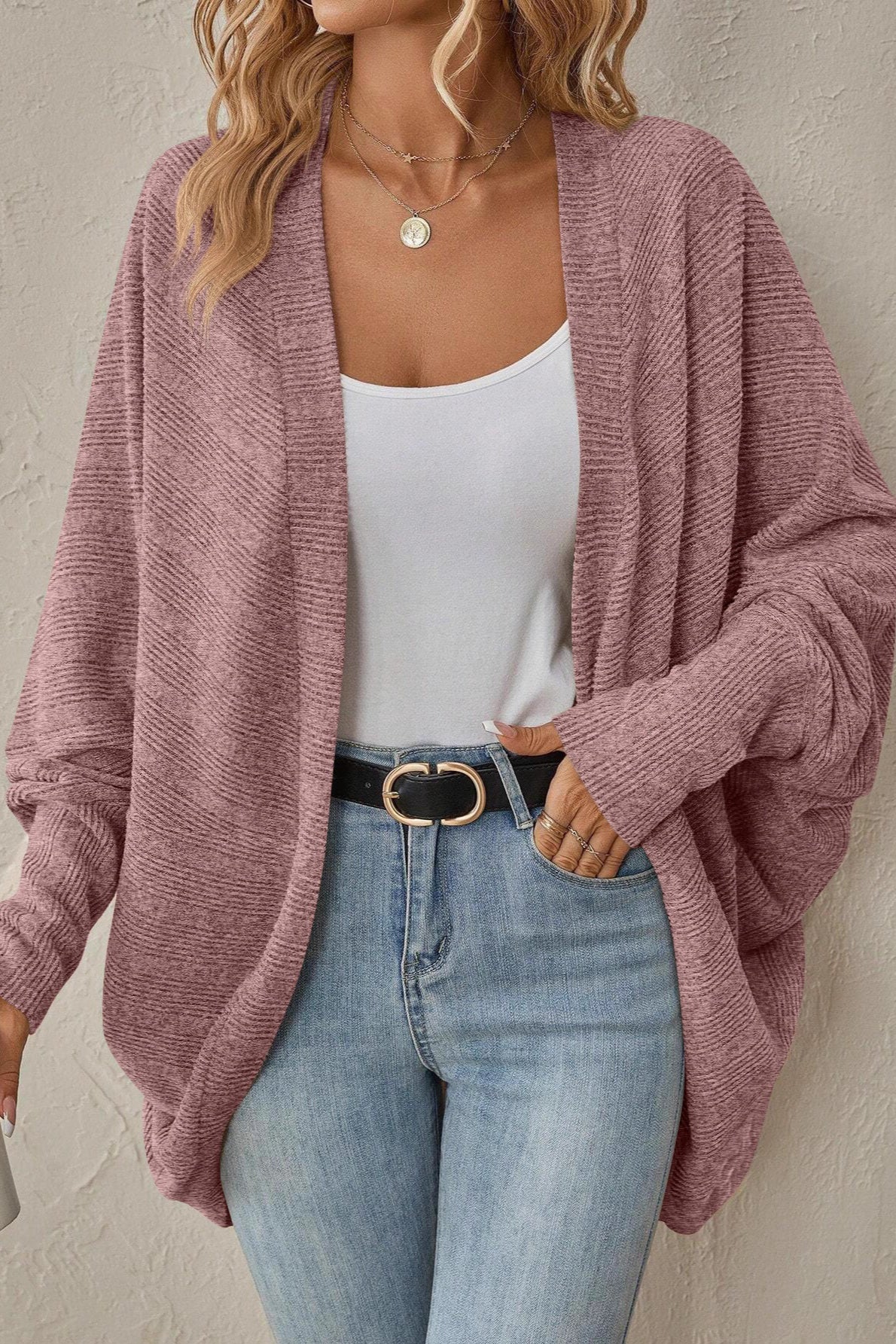 Autumn-Winter New Solid Color Midi Knit Cardigan - Image 4