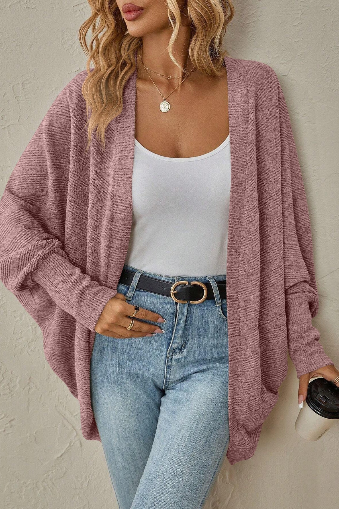 Autumn-Winter New Solid Color Midi Knit Cardigan - Image 5