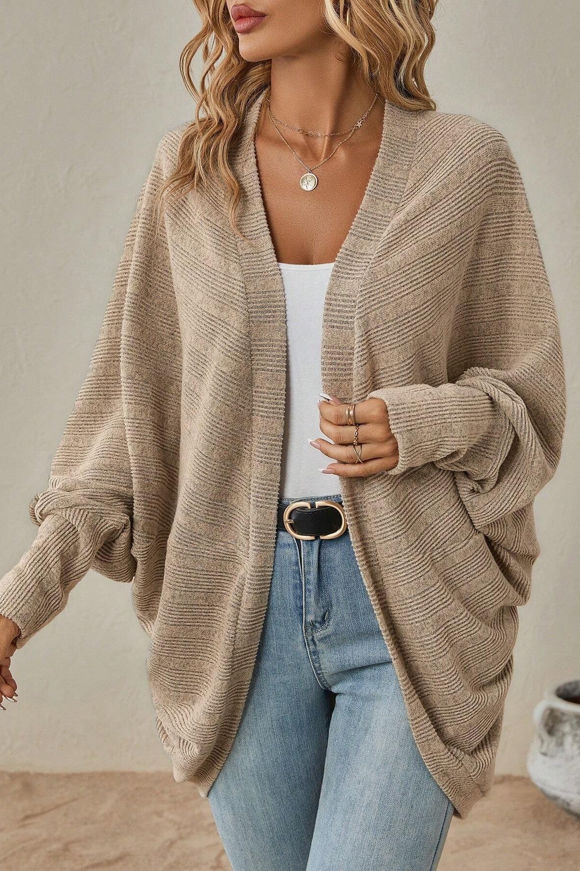 Autumn-Winter New Solid Color Midi Knit Cardigan - Image 7
