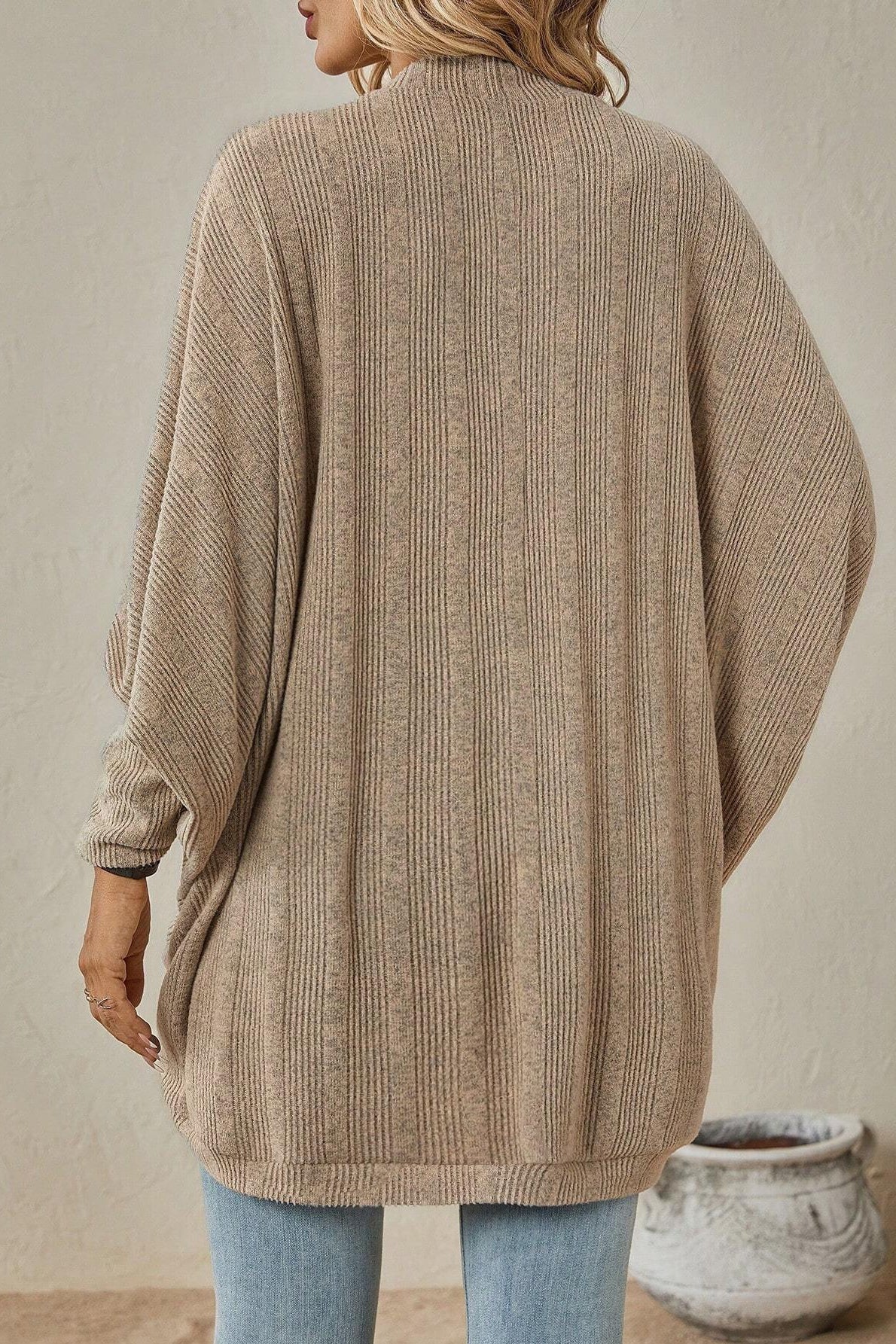 Autumn-Winter New Solid Color Midi Knit Cardigan - Image 9