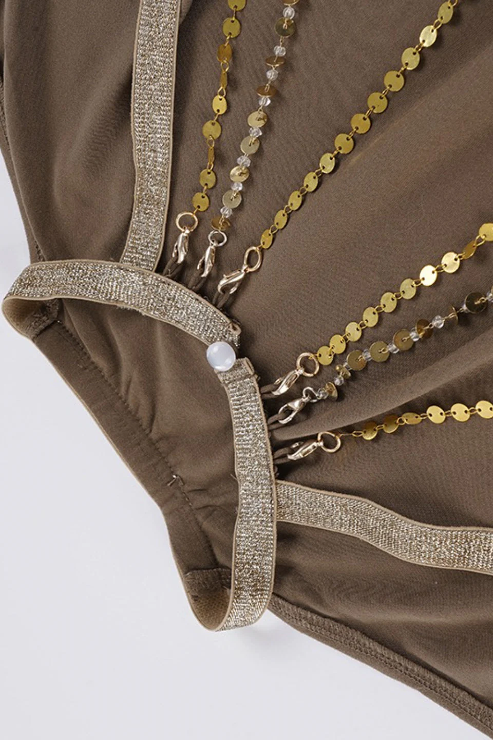 Backless Chain Bodycon Batwing Sleeve Mini Dress - Image 5