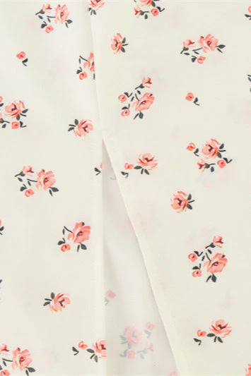 Backless Puff Sleeve Round Neck Split Maxi Floral Dress - Image 5