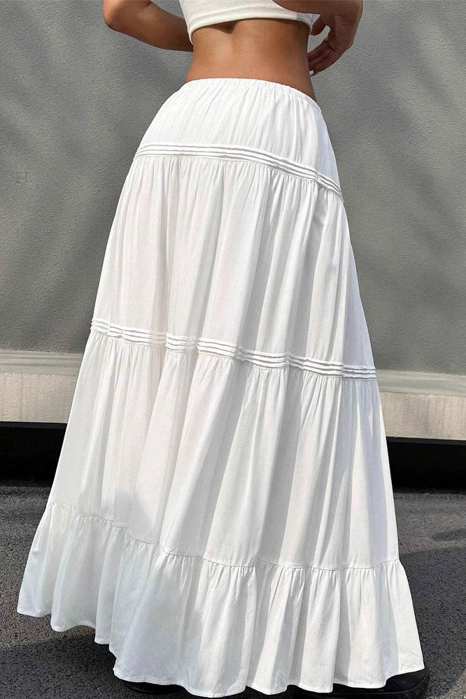 Ballet Gentle White Low Waist A Line Maxi Skirt - Image 2