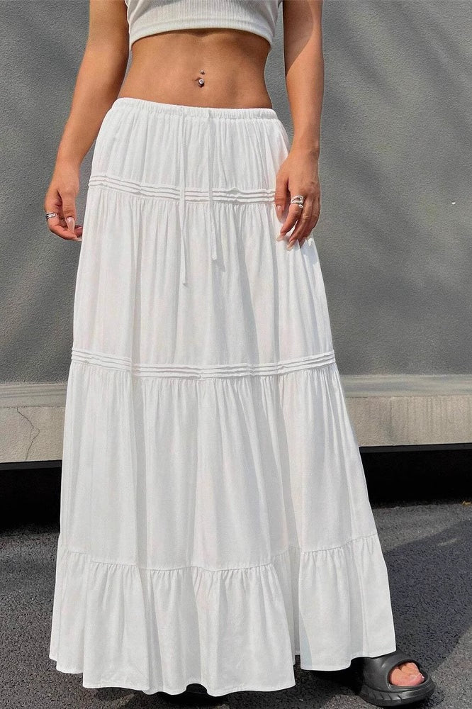 Ballet Gentle White Low Waist A Line Maxi Skirt - Image 3