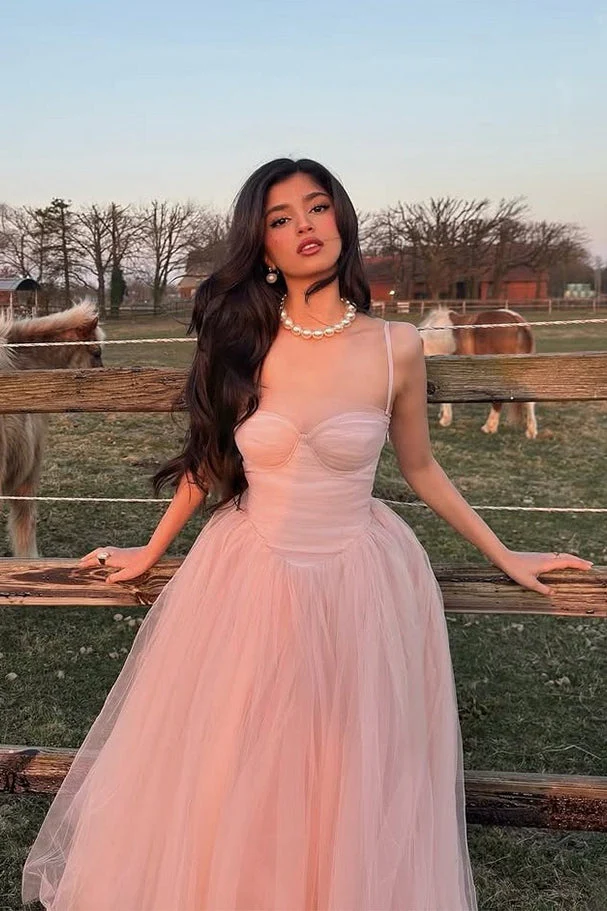 Ballet Style Sweet Tulle Cami Long Prom Dress - Image 2