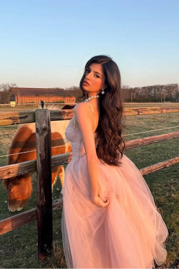 Ballet Style Sweet Tulle Cami Long Prom Dress - Image 4