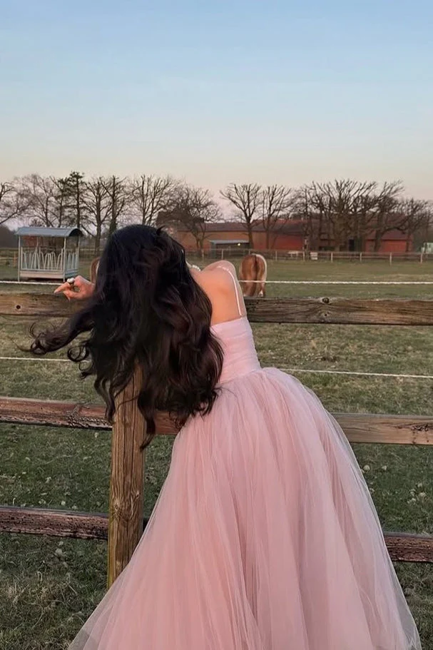 Ballet Style Sweet Tulle Cami Long Prom Dress - Image 5