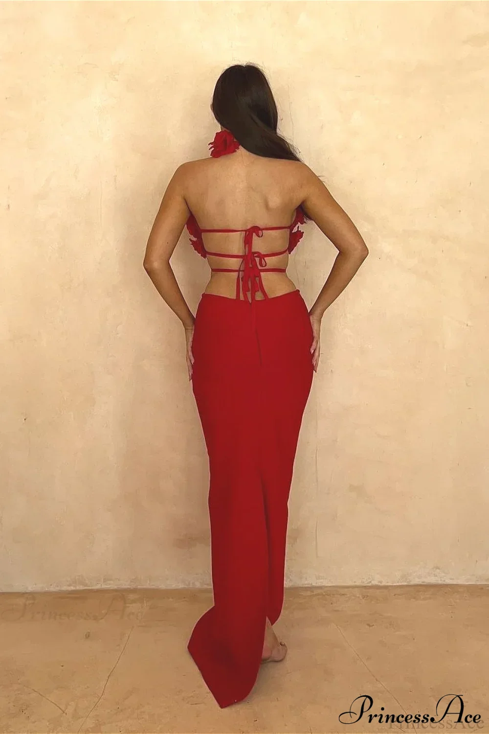 Bandage Halterneck Sexy Maxi Party Dress - Image 5