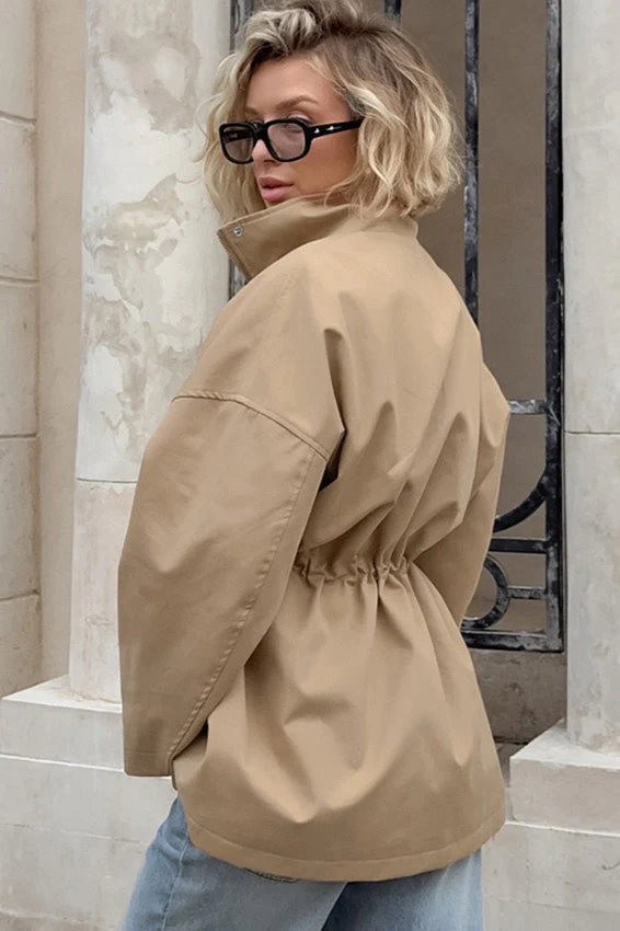 Barnfit Midi Drawstring Trench Coat - Image 4