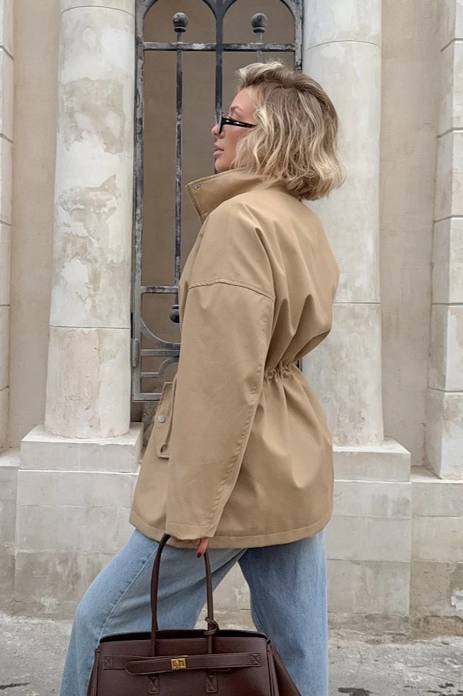 Barnfit Midi Drawstring Trench Coat - Image 7