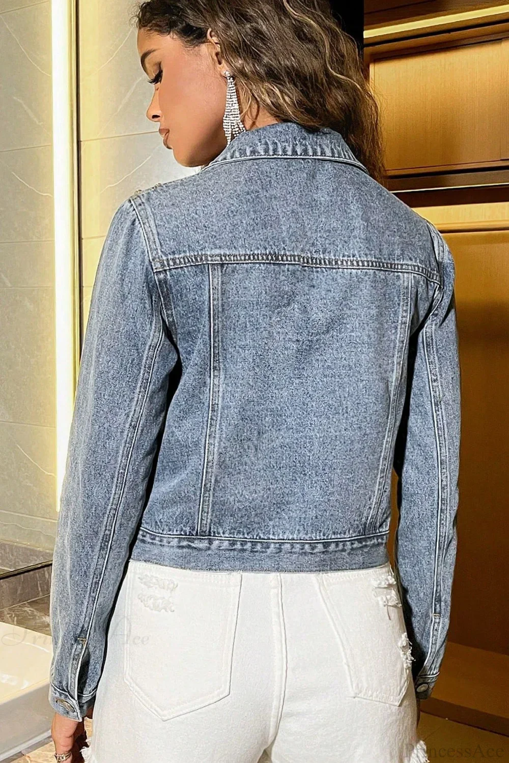 Beaded Chic Loose Versatile Denim Jacket - Image 2