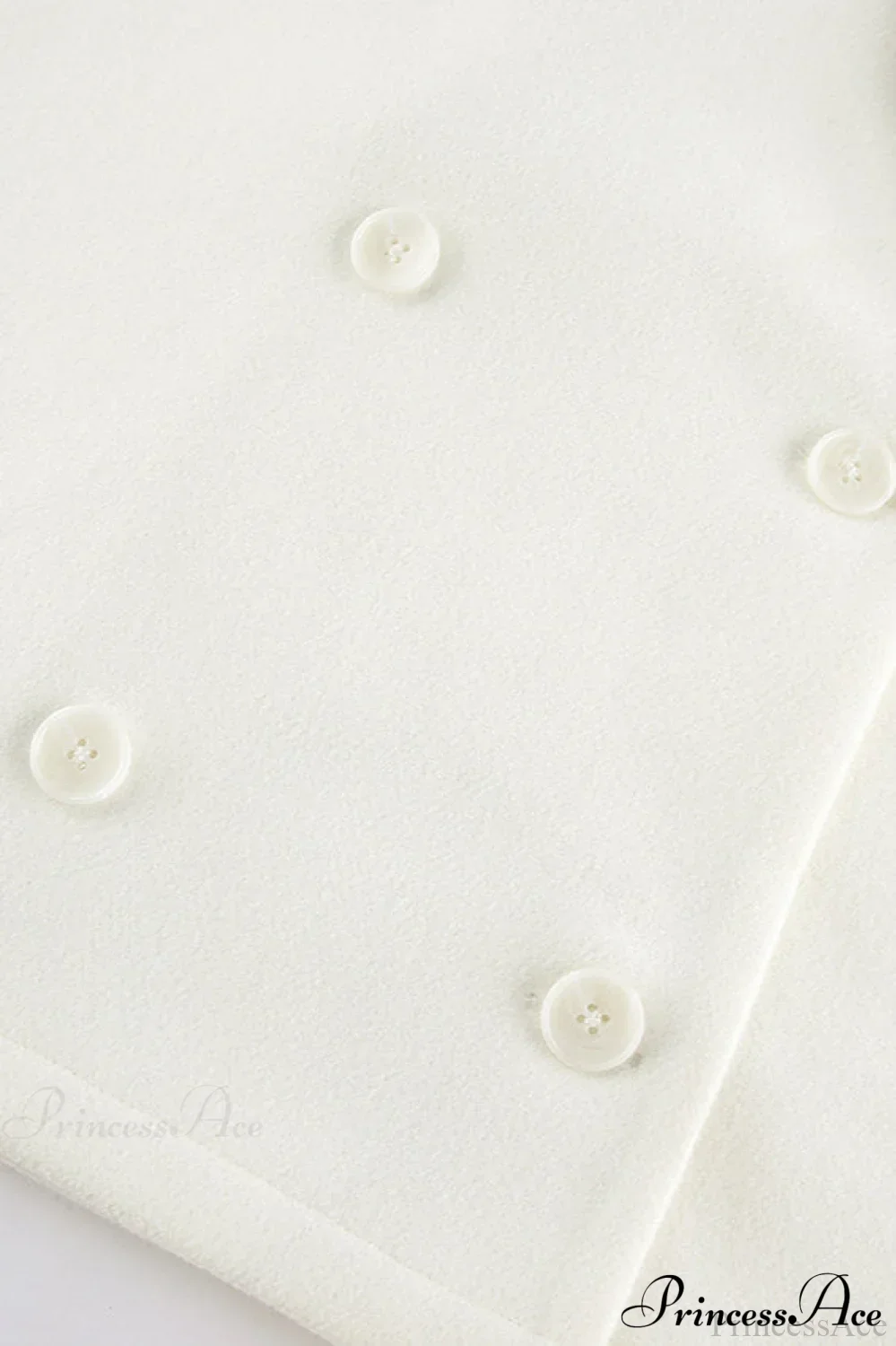 Beige Wool Blend Collared Mid Length Coat - Image 5