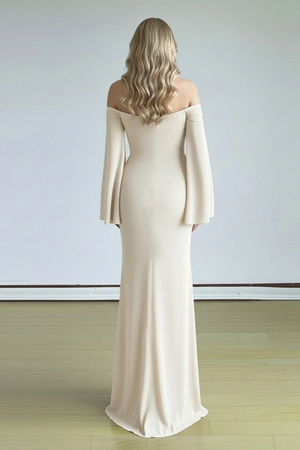 Bell Sleeve Tube Bodycon Prom Dress - Image 8