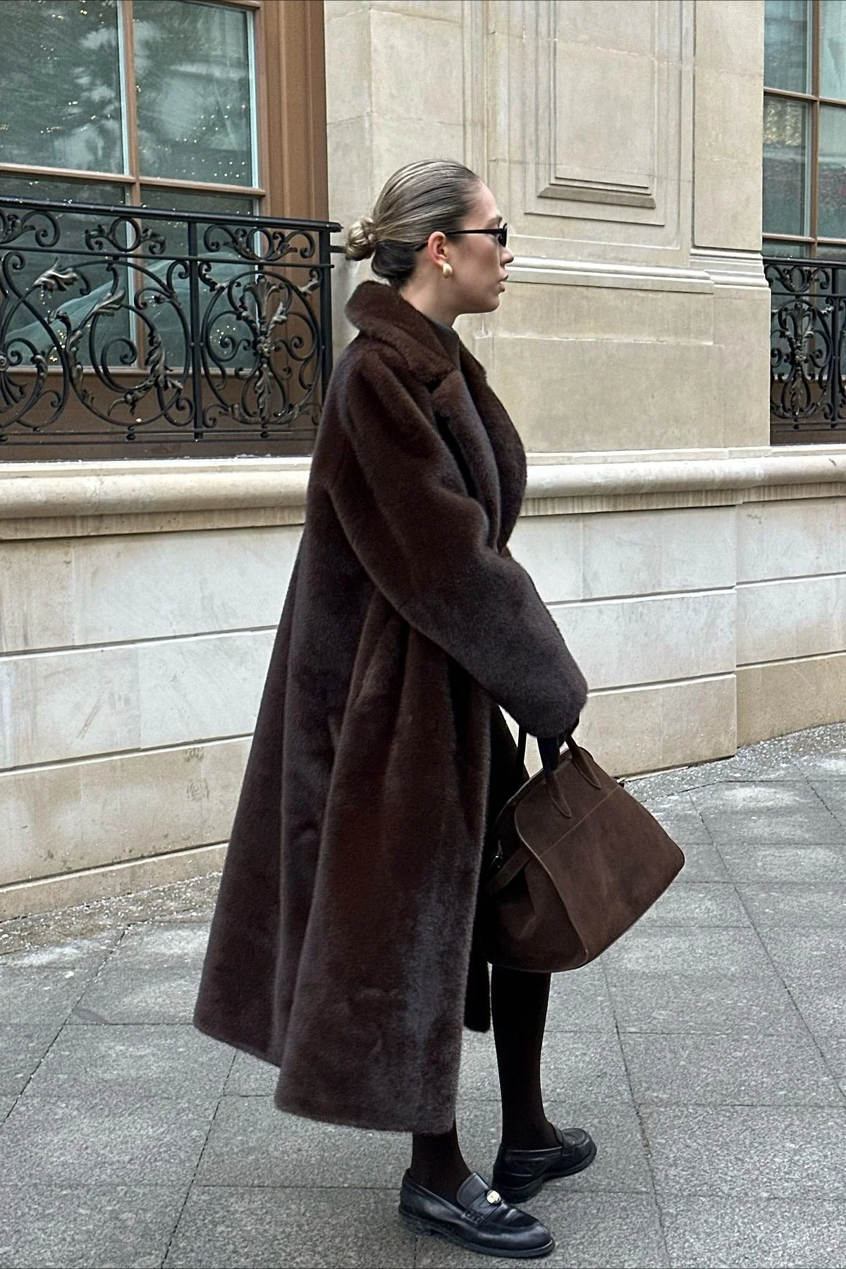 Belted Longline Faux Fur Insulated Overcoat - Image 2